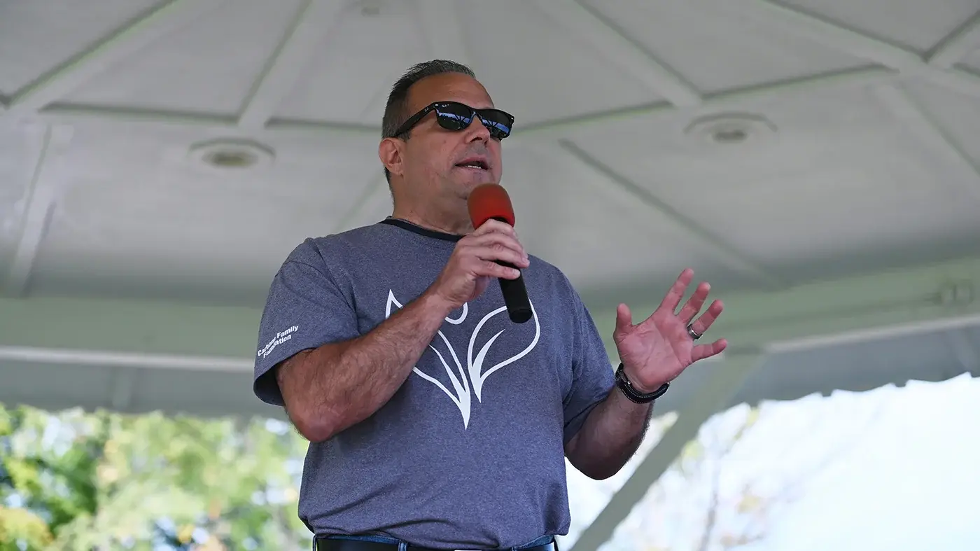 Man speaking microphone