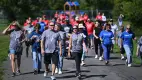 Crowd walkathon participants